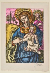 Sainte Marie Mutter Gottes: Die Jungfrau und der Engel mit Nimbus od Emile Bernard