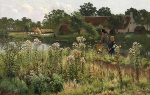 Řeka Lys v Astene, kolem roku 1885 (olej na plátně)