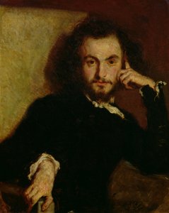 Portrét Charlese Baudelaira (1821-67) 1844 (olej na plátně) od Emile Deroy