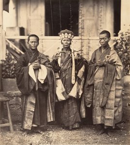 Mniši z Cholen čínské pagody, Saigon, Cochinchina, 1866.