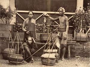 Obchodníci s ovocem, Cochinchina, 1866. od Emile Gsell