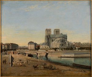 Francouzsky: Le chevet de Notre-Dame, vue du quai de la Tournelle od Emile Harrouart