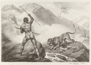 Africký lovec od Emile Jean Horace Vernet