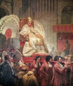 Papež Pius VIII (1761-1830) ve Svatém Petru na Sedia Gestatoria, 1829 (viz také 182515) od Emile Jean Horace Vernet
