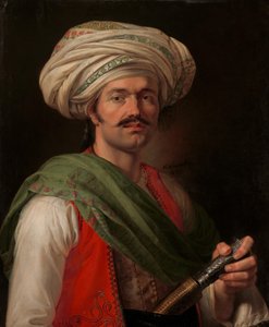 Portrét Mameluka, řekl se, že je Roustam Raza ca. 1781-1845, 1810. od Emile Jean Horace Vernet