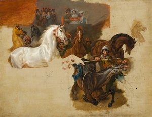 Závod koní bez jezdců, kolem roku 1820