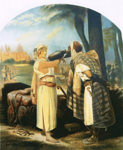 Rebeka dává sluhovi napít od Emile Jean Horace Vernet