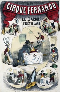 Cirque Fernando: The Write Barber - Plakát od Lévy, konec 19. století od Emile Levy