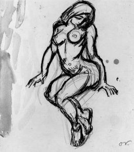 Sedící modelka, otočená doleva. od Emile Othon Friesz