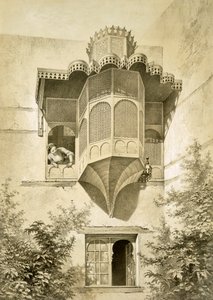 Káhira: Dům zvaný Beyt El-Emyr (trochu zchátralý), 19. století od Emile Prisse d