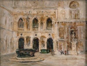 Cortile, Dóžecí palác (olej na desce) od Emily Murray Paterson
