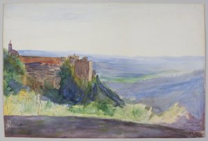 Alhambra, kolem roku 1900. Tužka a akvarel