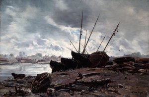 Lodě čekající na příliv, 1882. od Emmanuel Lansyer
