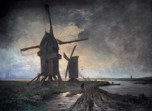 Mlýn na pláni Lille. 1877 (olej na plátně) od Emmanuel Lansyer