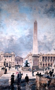 Obelisk z Luxoru a Place de la Concorde, 1891.