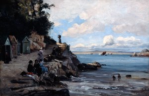 Sobota na pláži Womans Bathing, 1876. od Emmanuel Lansyer
