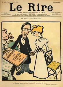Den před svatbou, karikatura z obálky "Le Rire", 26. srpna 1899