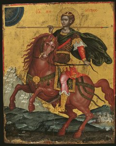 Ikona svatého Demetria na koni, 1672 (vaječná tempera na panelu)