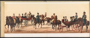 Přehlídka v Haarlemu, 1872 (deska 8) Procesí konané v Haarlemu 1. dubna 1872. (název série na předmětu)