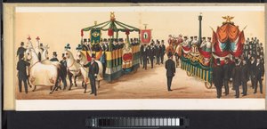 Přehlídka v Haarlemu, 1872 (deska 9) Procesí konané v Haarlemu 1. dubna 1872. (název série na předmětu)