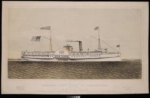 Parník New York z Filadelfie... H. W. Chisholm, velitel... od Endicott Endicott