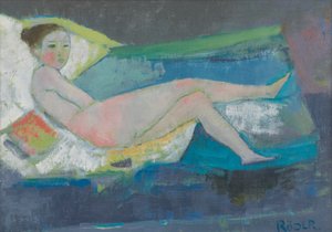 The Young Model (olej na plátně) od Endre Roder
