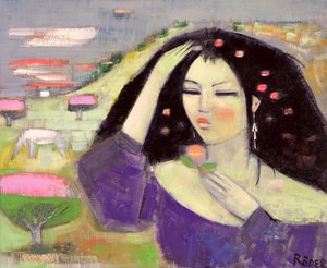 Tomoko Dreaming in English III (olej na plátně) od Endre Roder