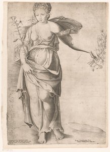 Flora z Proserpiny Mirror of Roman Magnificence (název série) od Enea Vico (attributed to)