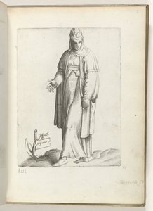 Španělsko (název na objektu) Vrouw ve španělštině kleding. ca. 1550 Postoje různých národů našeho věku (název série)
