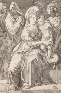 Svatá rodina se svatou Annou a svatou Kateřinou, 1542, vydáno 1627-50.