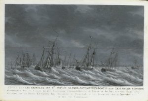 Batavská flotila u Veere, 1800 od Engel Hoogerheyden