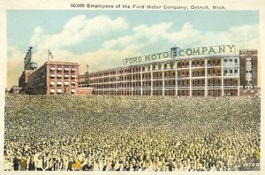 50 000 zaměstnanců Ford Motor Company, Detroit, Michigan (barevné foto) od English Photographer