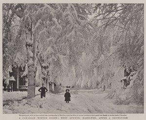 Kanadská zimní scéna, West Avenue, Hamilton, po sněhové bouři od English Photographer