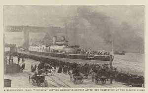 Vzpomínka, HMS Victoria opouští Newcastle-on-Tyne po svém dokončení v Elswick Works od English Photographer