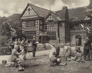 Kurz skicování v Speke Hall (černobílá fotografie) od English Photographer