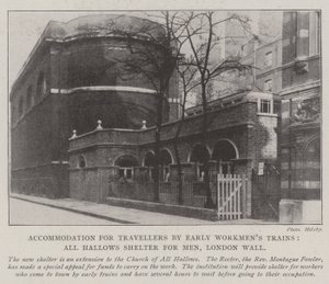 Ubytování pro cestovatele Early Workmens Trains, All Hallows Shelter for Men, London Wall od English Photographer