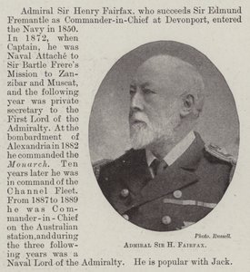 Admirál Sir H Fairfax od English Photographer