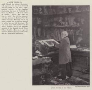 Adolf Menzel ve svém ateliéru od English Photographer