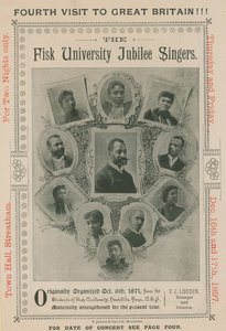 Reklama na vystoupení The Fisk University Jubilee Singers od English Photographer