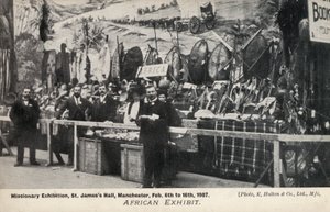 Africká výstava, Misionářská výstava, St James’s Hall, Manchester, 6. až 16. února 1907 (černobílá fotografie) od English Photographer