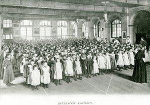 Odpolední shromáždění, cca 1900 (č/b foto) od English Photographer