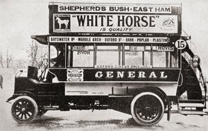 An omnibus, c.1910, from The Story of Twenty Five Years, publikoval 1935 od English Photographer