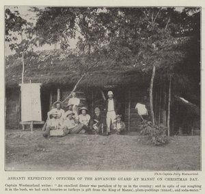 Ashanti expedice, důstojníci pokročilé gardy v Mansu na Štědrý den od English Photographer