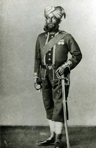 Bengálský pěšák, cca 1900 (černobílá fotografie) od English Photographer