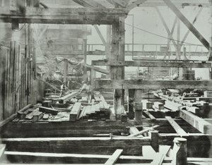 Blackfriars Bridge: stavební práce probíhají, 1869 od English Photographer