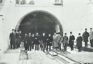 Blackwall Tunnel: kontrola podvodné části hodnostáři, 1895 od English Photographer