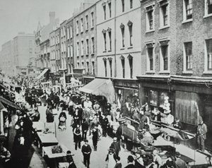 Brick Lane Market, Brick Lane: celkový pohled, 1895 od English Photographer