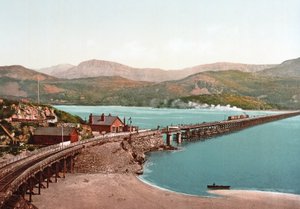 Cadair Idris a Barmouth Bridge, hospoda. c.1900 od English Photographer