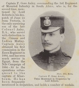 Kapitán F Gore Anley, dvakrát zmíněný v Despatches od lorda Robertse od English Photographer
