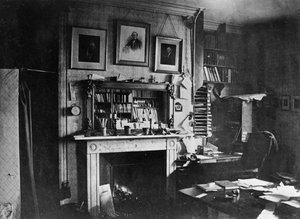 Charles Darwins studuje v Down House od English Photographer